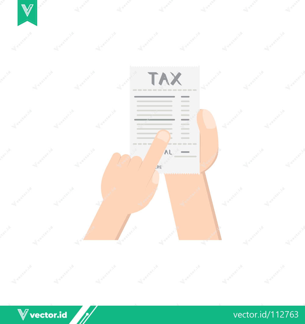 Premium Vector dari Hand pointing at tax document with calculations