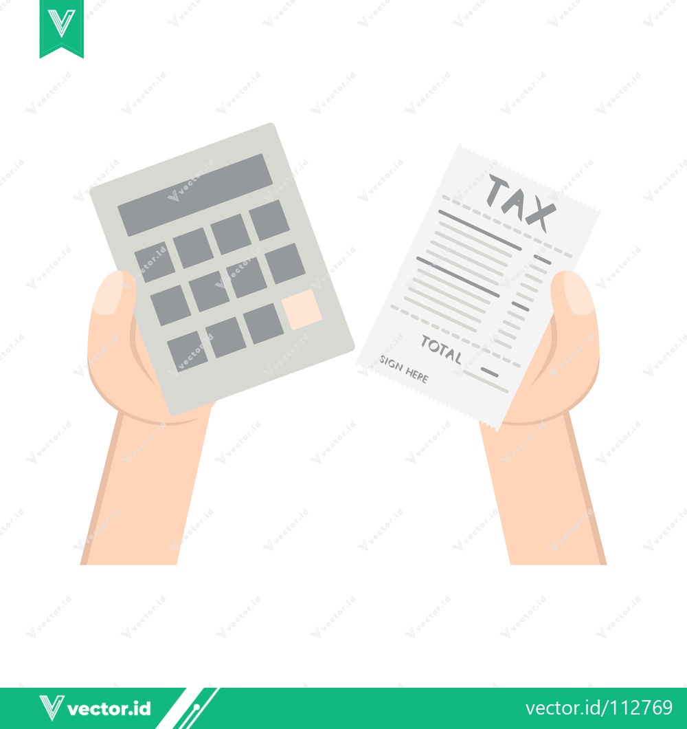 Premium Vector of Hands holding calculator and tax document for financial calculation