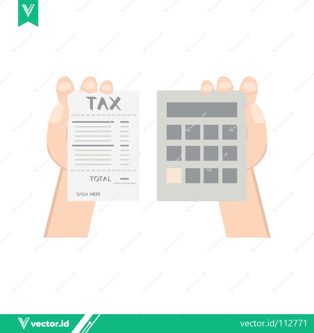 Premium Vector of Hands holding tax form and calculator for financial calculation