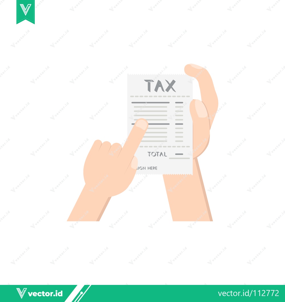 Premium Vector dari Hand Holding and Pointing to a Tax Document