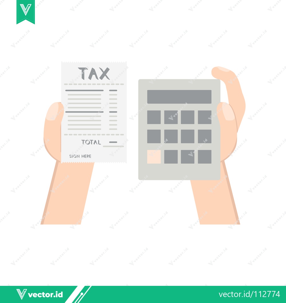 Premium Vector of Hands holding tax document and calculator for financial calculation