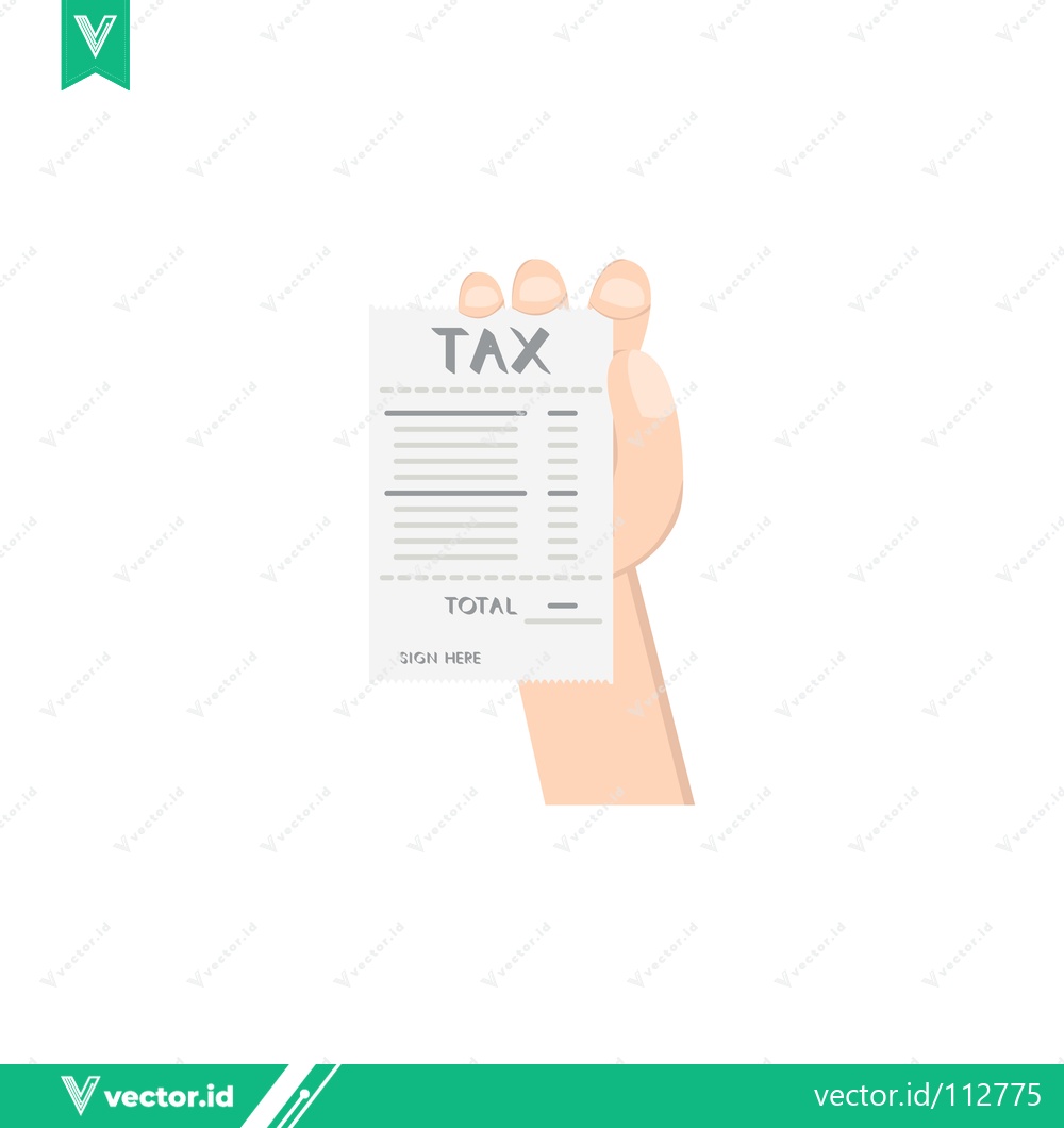 Premium Vector dari Hand holding a tax document with the word TAX prominently displayed
