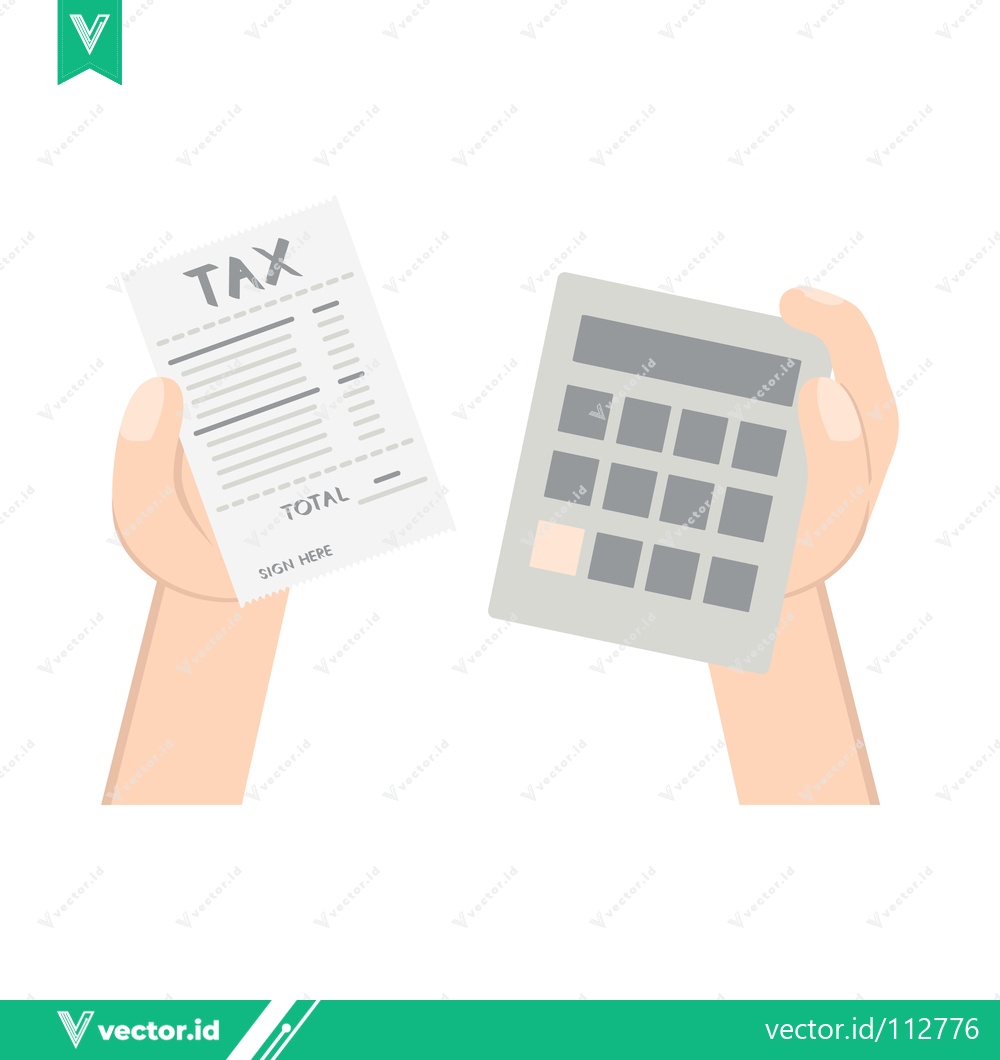 Premium Vector of Hands holding tax document and calculator for financial calculation