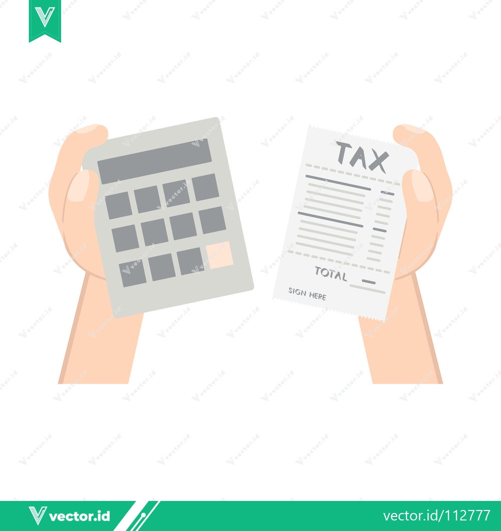 Premium Vector dari Hands holding calculator and tax document symbolizing financial calculation and tax preparation