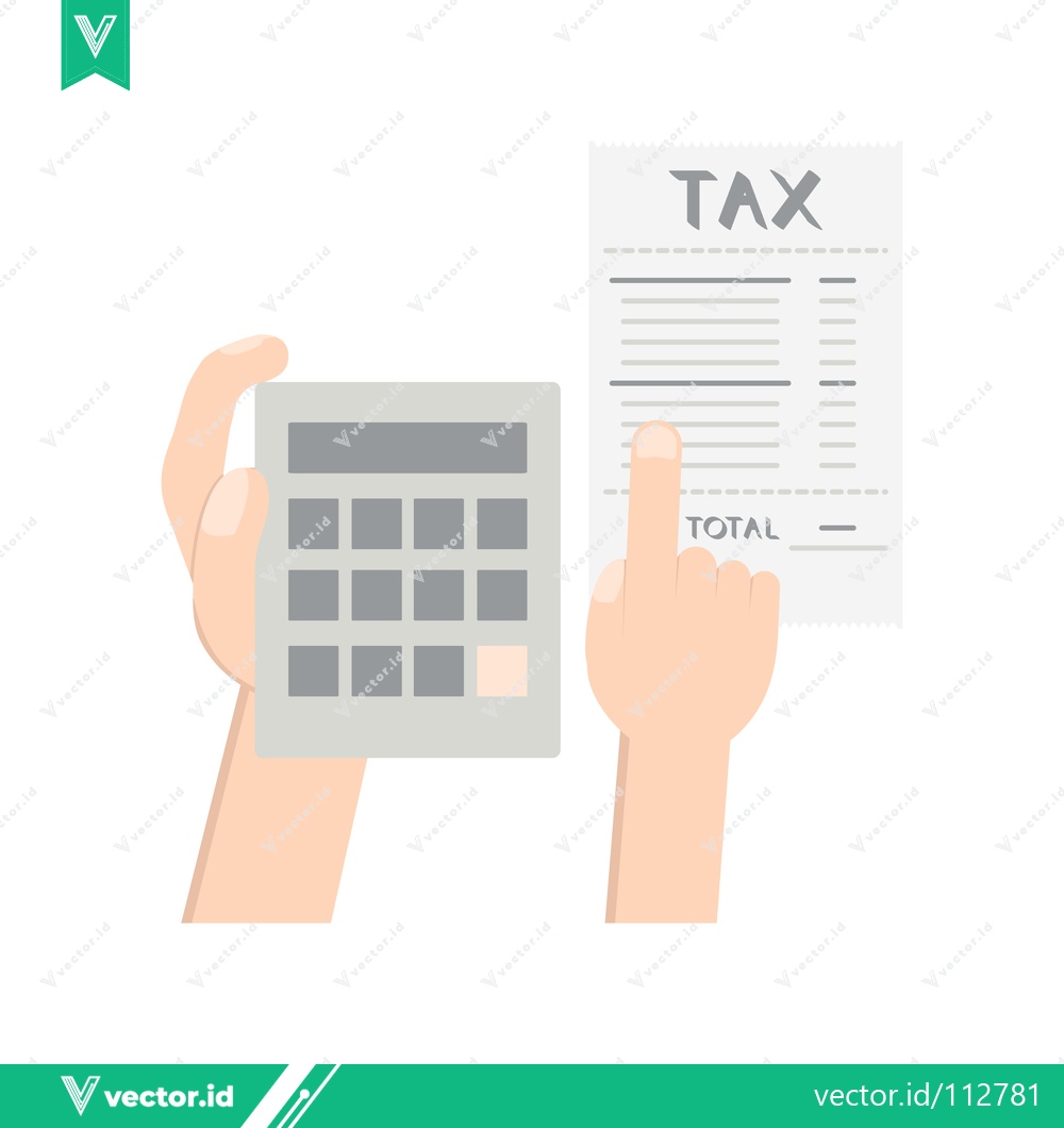 Premium Vector of Calculating Taxes with Calculator and Tax Document