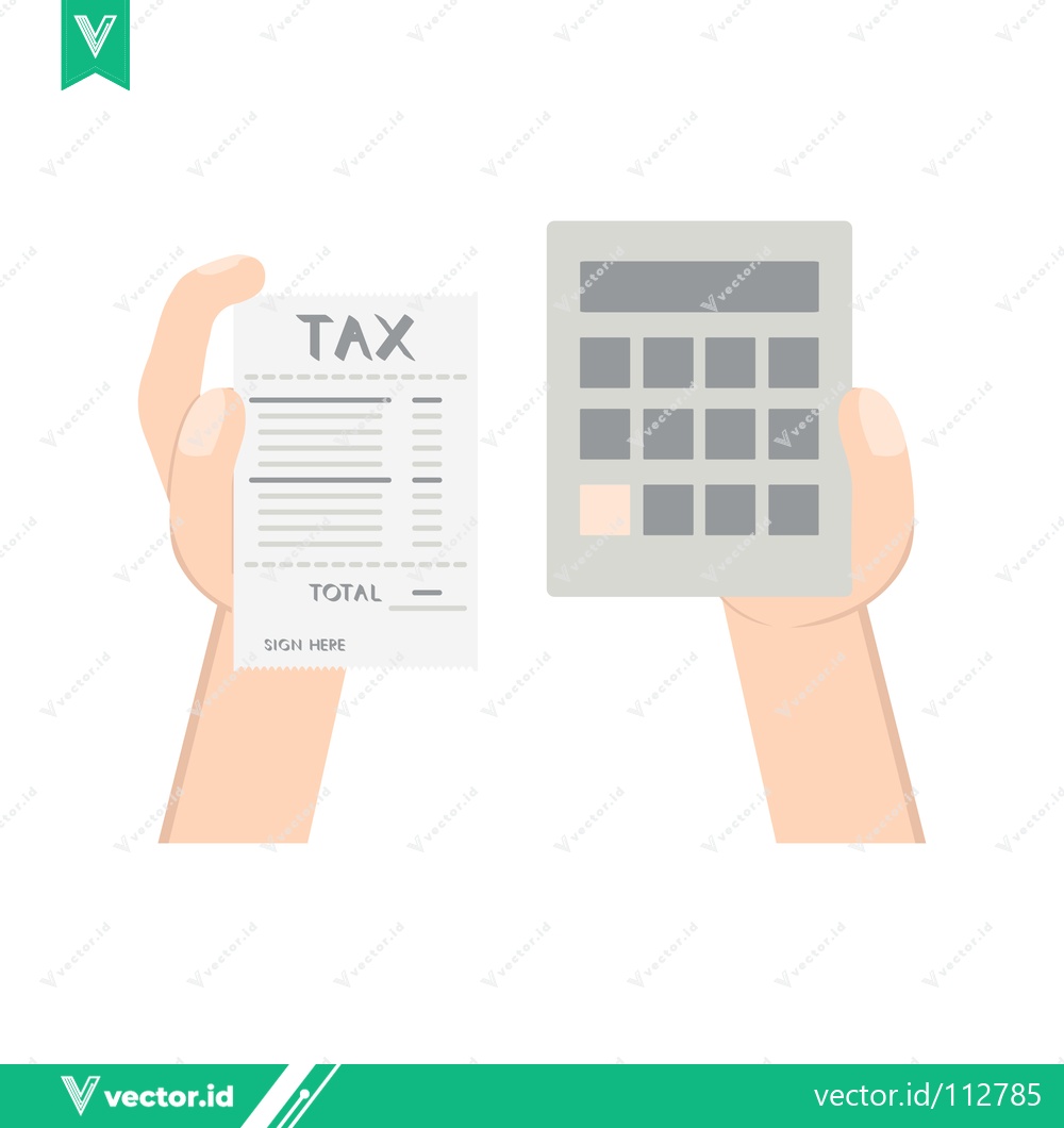 Premium Vector of Hands holding tax document and calculator for financial calculation