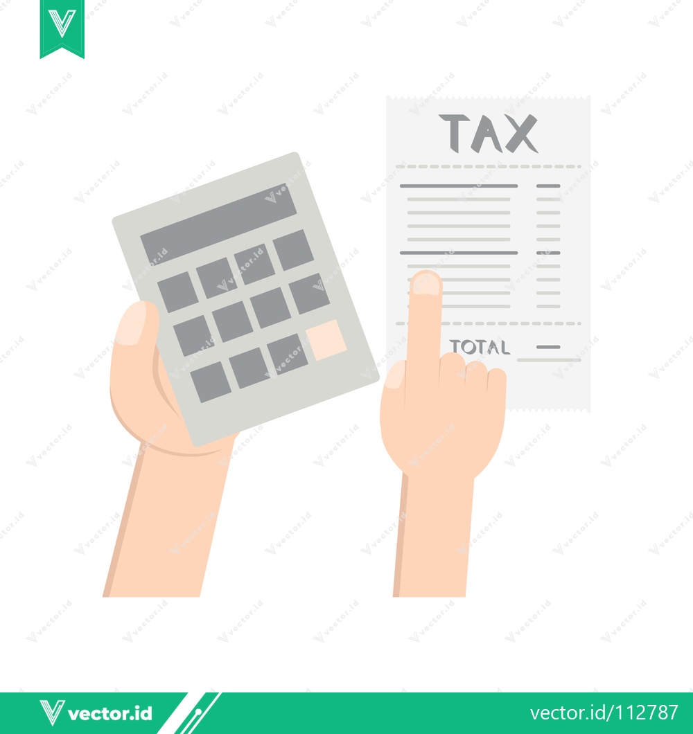 Premium Vector dari Calculator and Tax Document Held by Hands