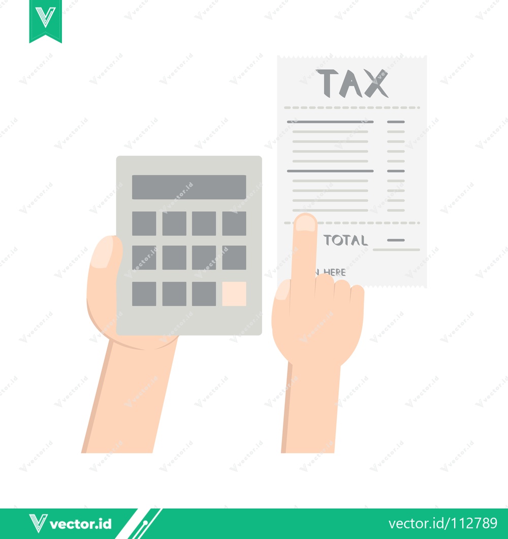 Premium Vector dari Hands holding calculator and tax document for financial calculation