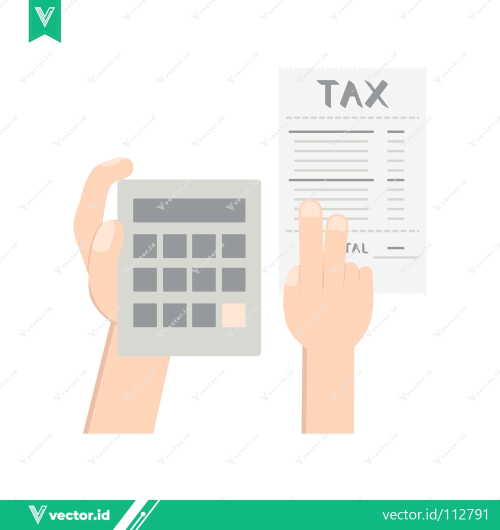 Premium Vector of Calculating Taxes with Calculator and Tax Document