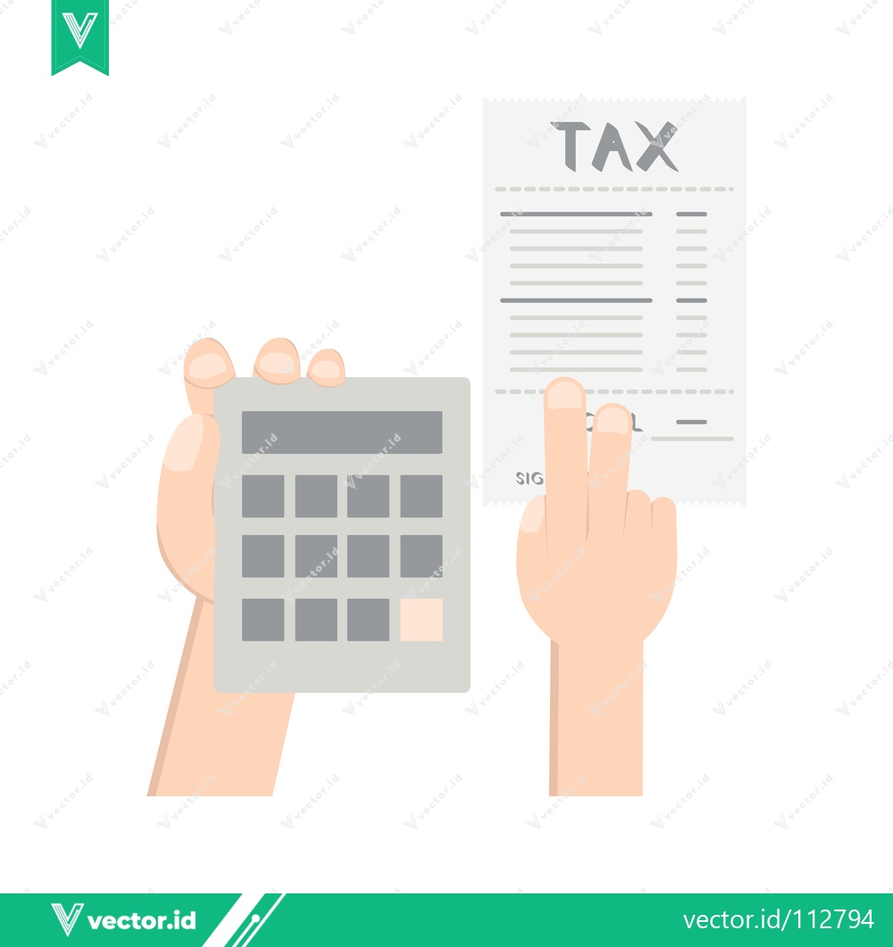Premium Vector dari Hands holding calculator and tax document for financial calculation