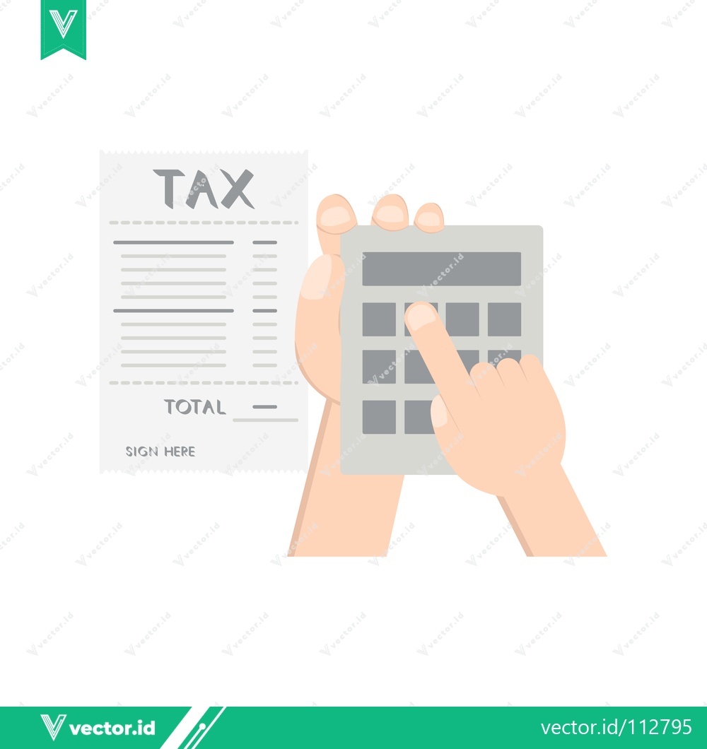 Premium Vector of Tax Calculation with Calculator and Receipt