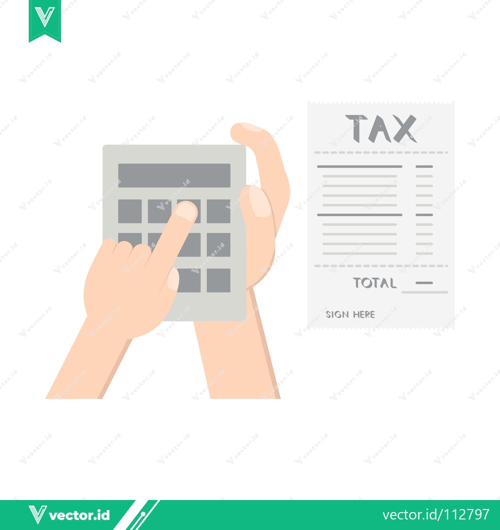 Premium Vector dari Calculating Tax With Calculator and Receipt