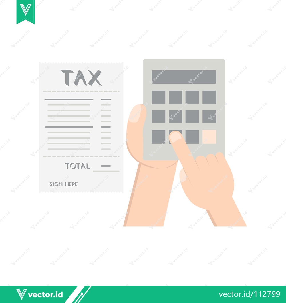 Premium Vector dari Calculating Taxes with a Calculator and Tax Form