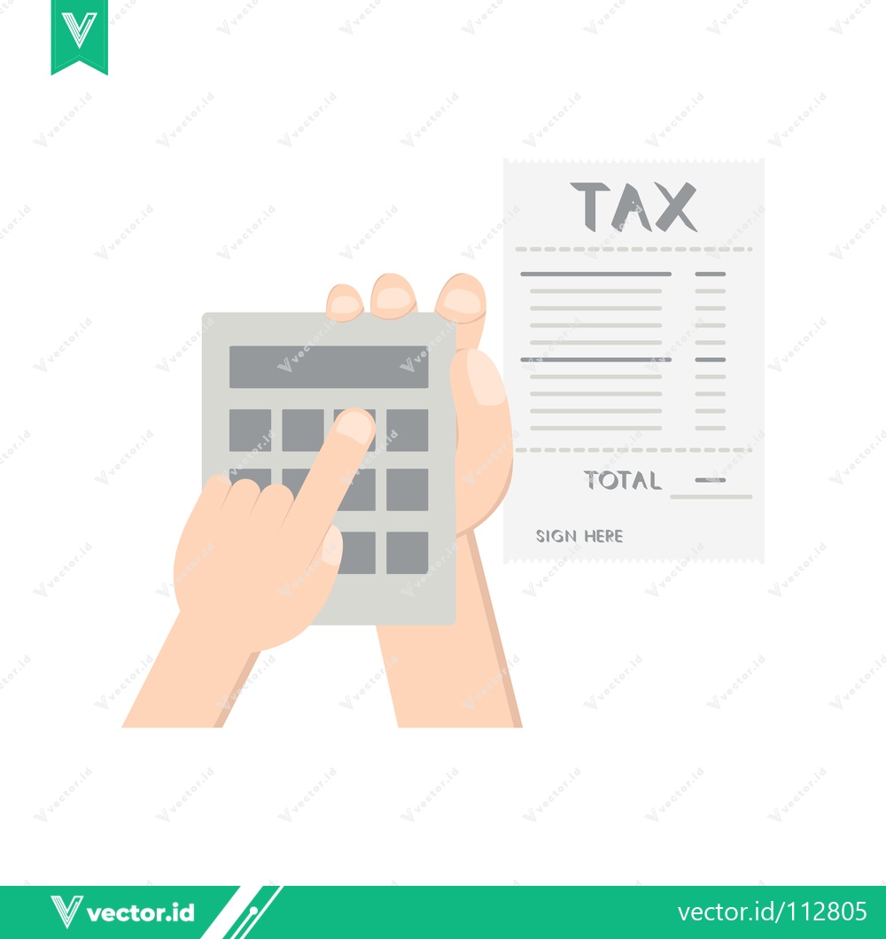 Premium Vector of Calculating Taxes with a Calculator and Tax Document