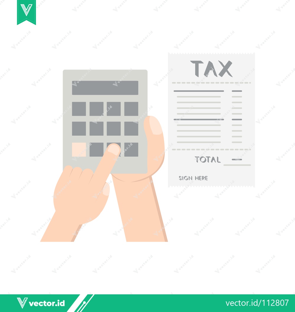Premium Vector dari Hands Calculating Tax Document with Calculator
