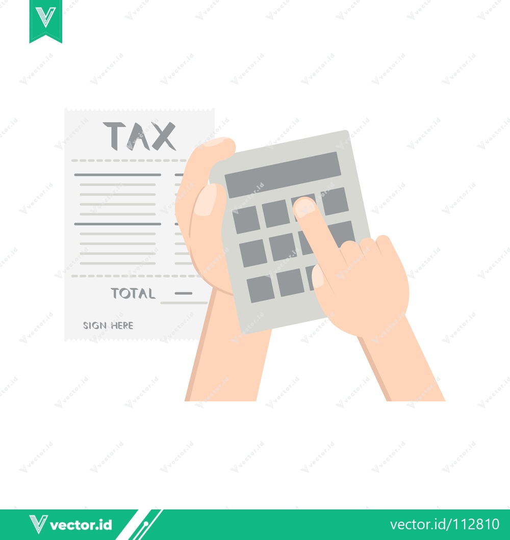 Premium Vector of Calculating Tax with Calculator and Document