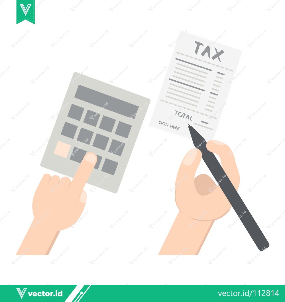 Premium Vector dari Calculating Taxes with Calculator and Pen on Tax Document