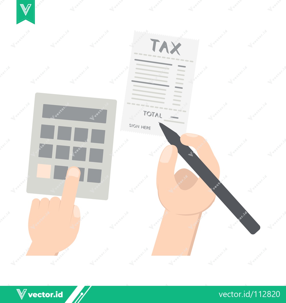 Premium Vector dari Calculating Taxes with Calculator and Pen