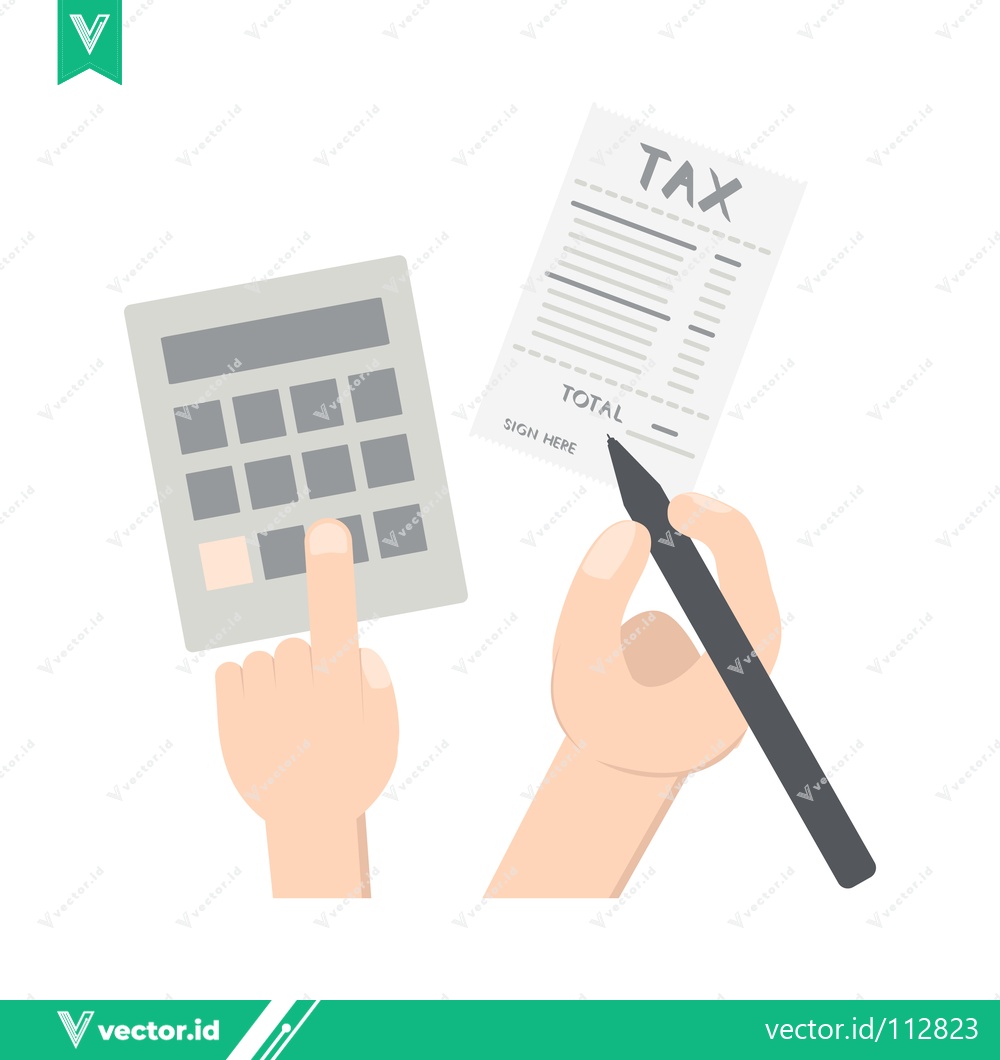 Premium Vector dari Tax Calculation and Filing Process with Calculator and Pen