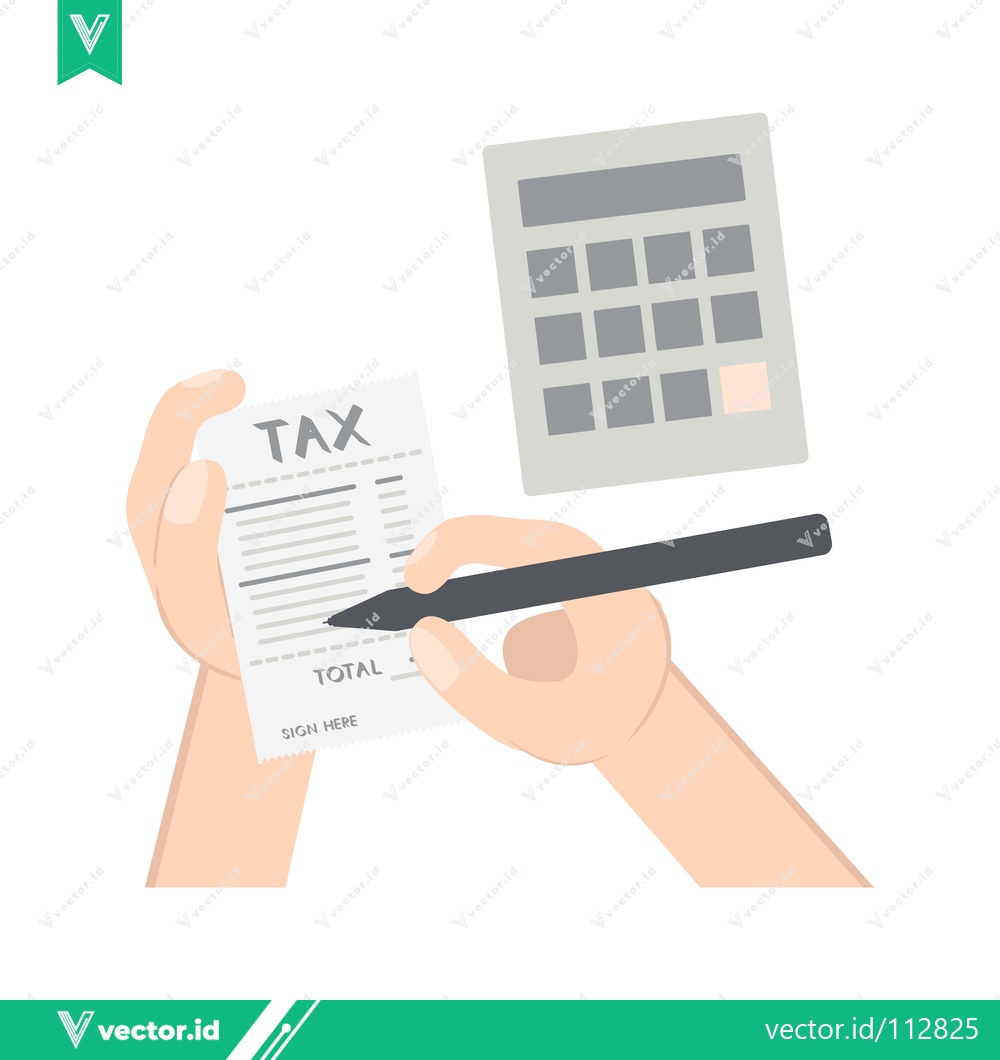 Premium Vector dari Tax Form Calculation and Filing with Calculator and Pen
