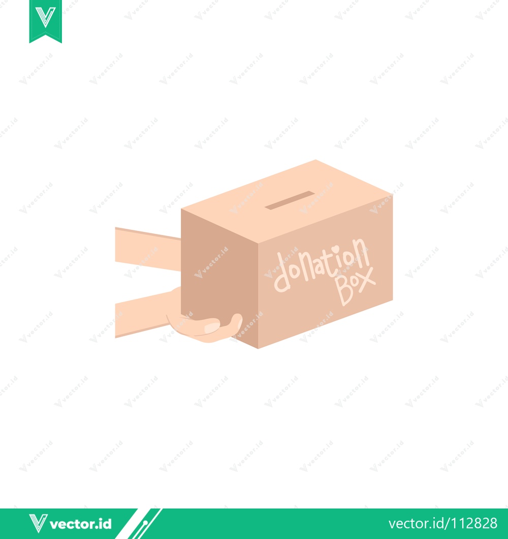 Premium Vector of Donation Box with Slot and Text