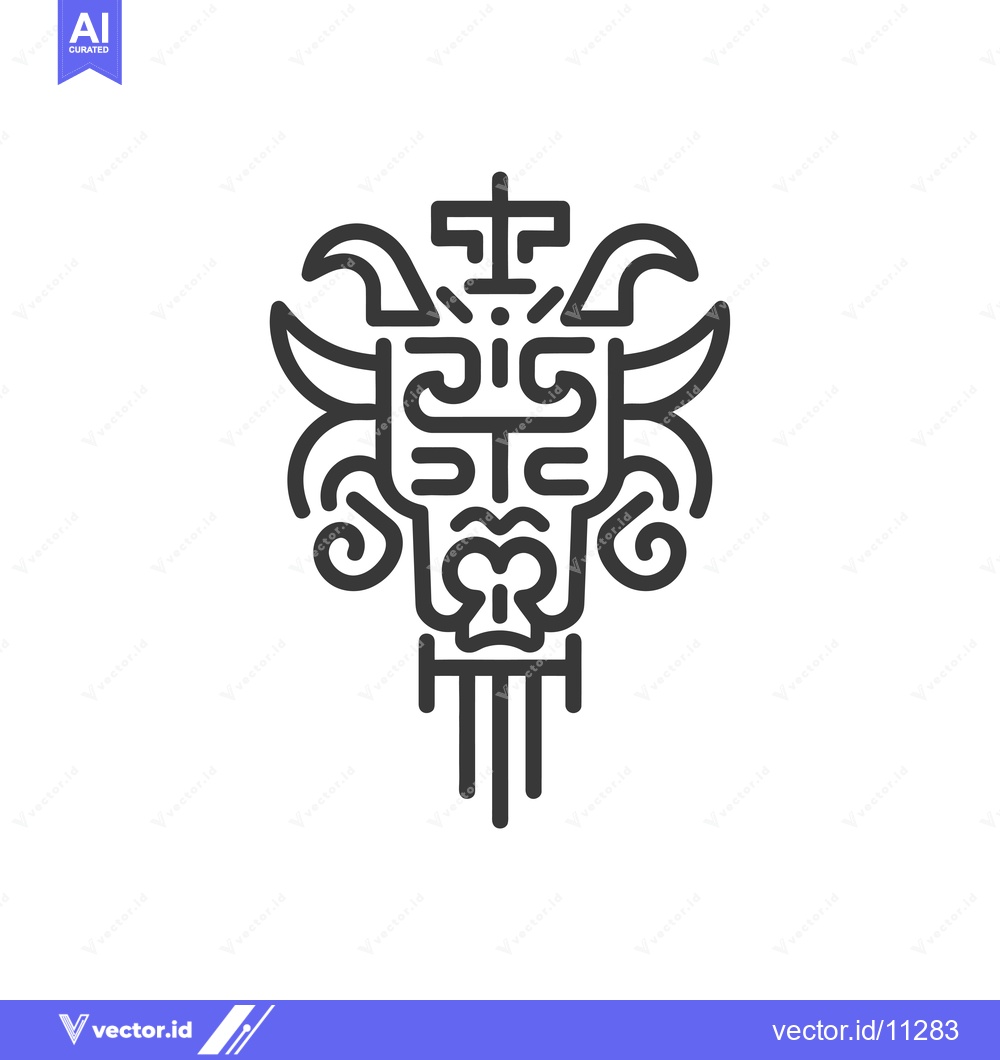 Premium Vector dari Abstract Geometric Design of a Stylized Animal Head