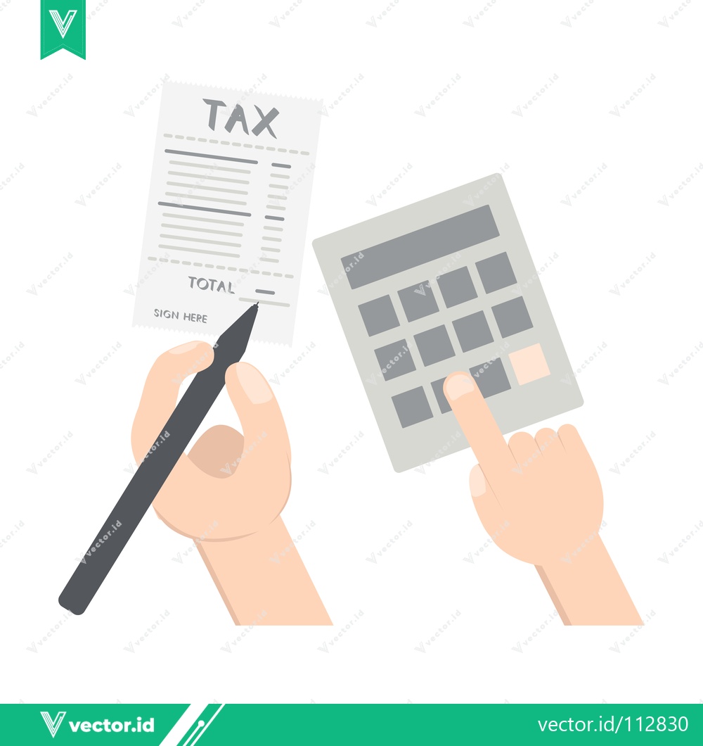 Premium Vector dari Hands Calculating Taxes with Pen and Calculator