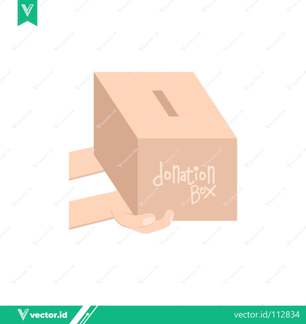 Premium Vector of Donation Box Held by Hands for Charity and Giving