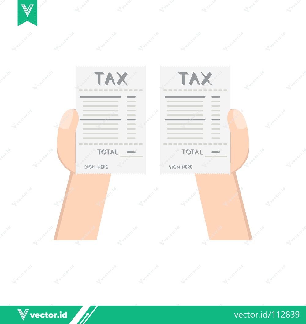 Premium Vector dari Two Hands Holding Tax Receipts Showing Financial Responsibility