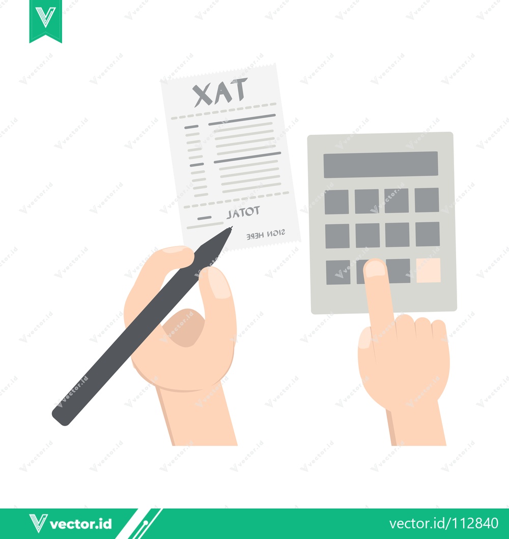 Premium Vector dari Hands calculating finances with calculator and pen on paper