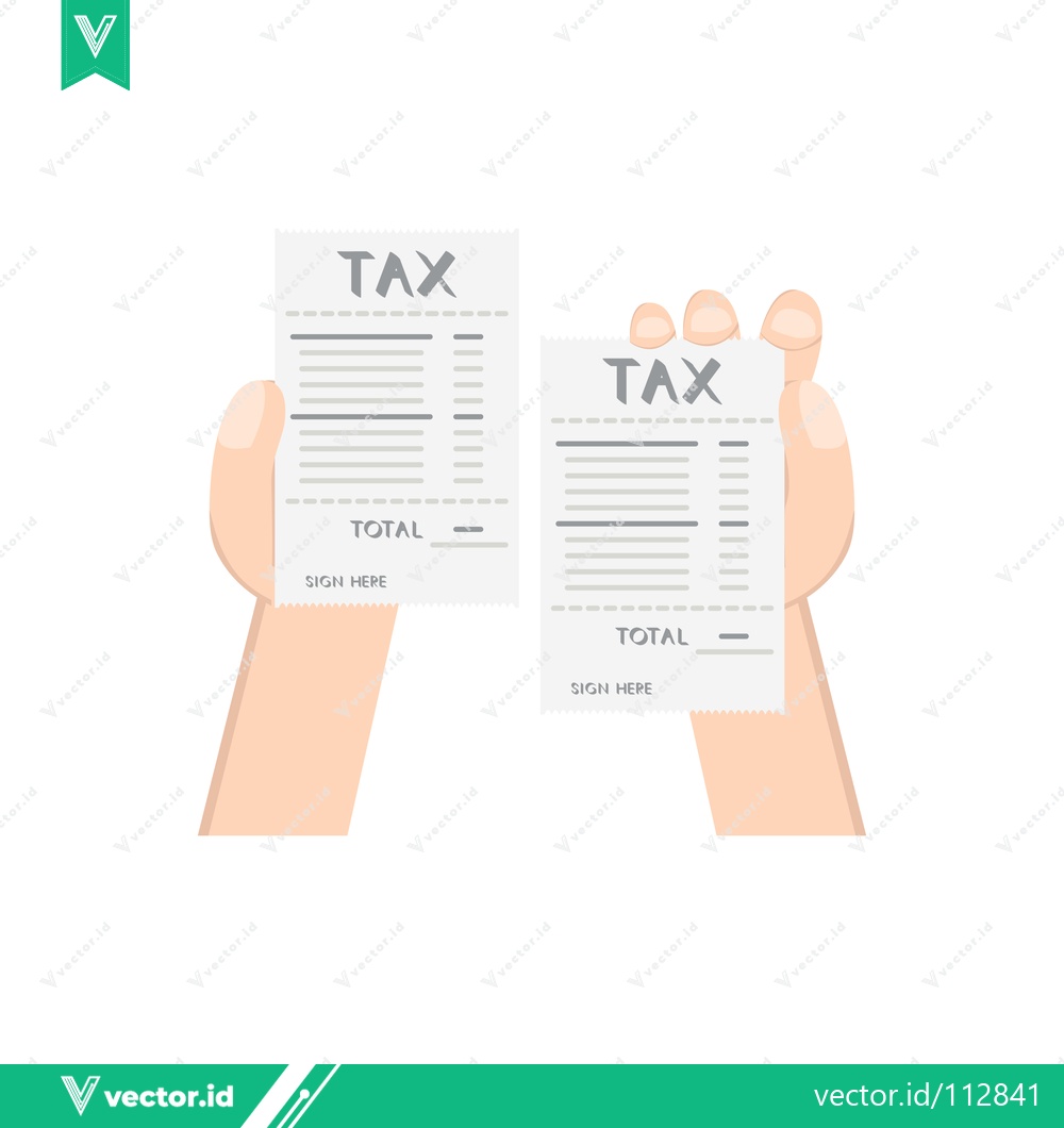 Premium Vector dari Hands holding tax receipts financial document comparison
