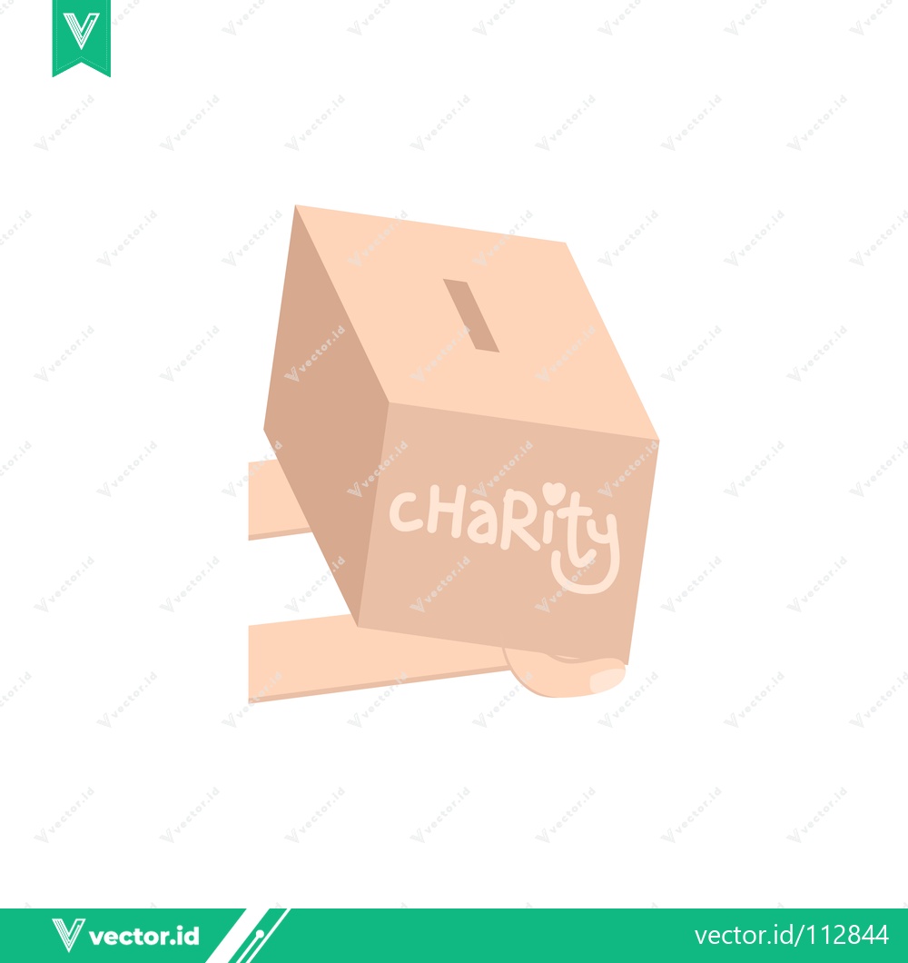 Premium Vector of Charity Donation Box with Slot for Contributions