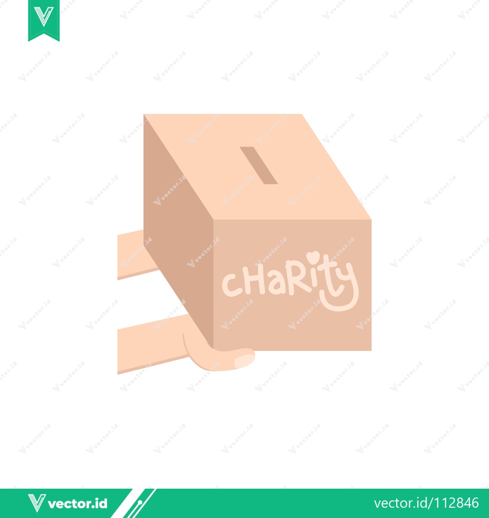 Premium Vector dari Charity Donation Box with Hand Illustration
