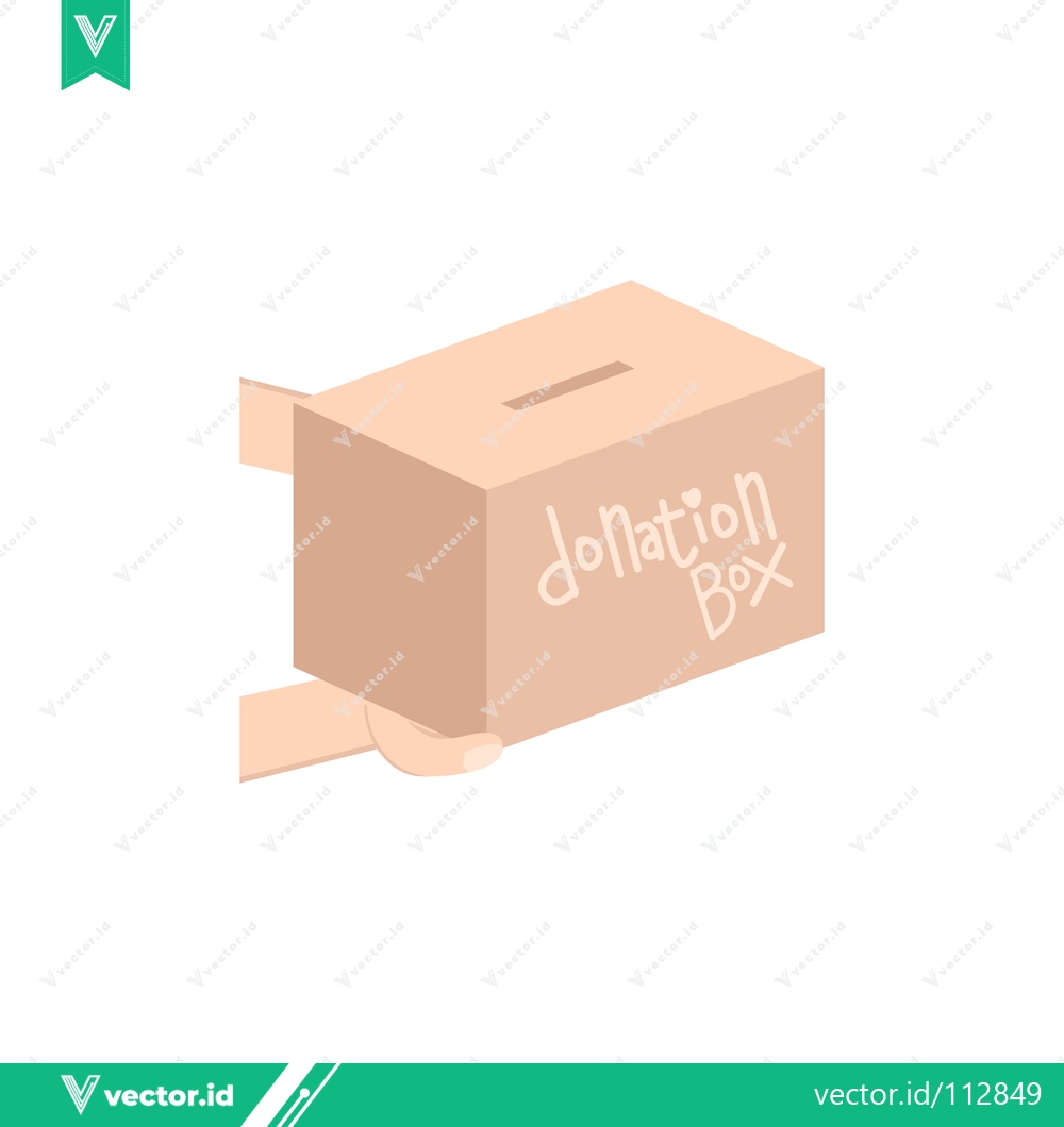 Premium Vector dari Isometric Donation Box with Slot and Label