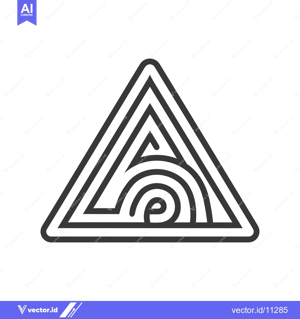 Premium Vector dari Abstract Geometric Design of a Triangle with Lines and a Spiral Inside