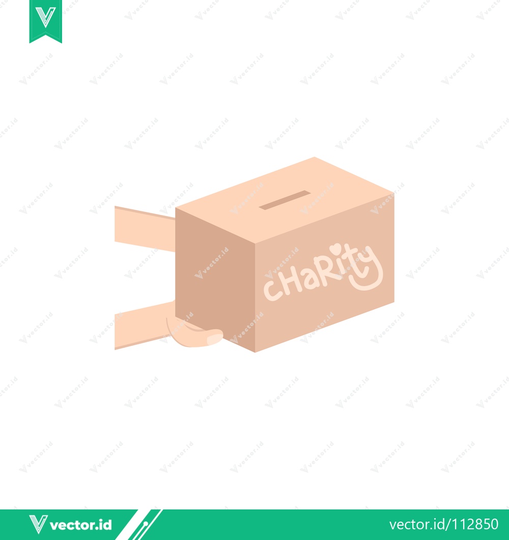 Premium Vector dari Charity Donation Box with Slot and Text