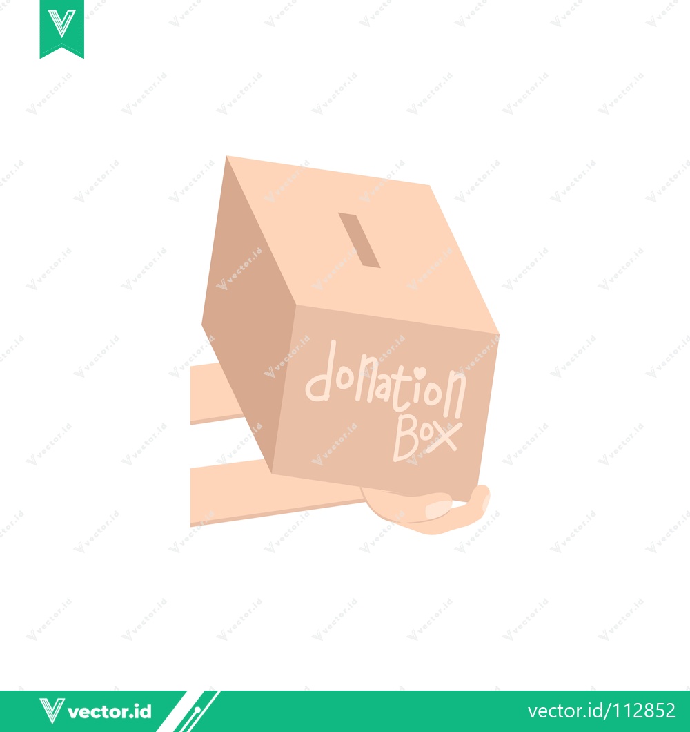 Premium Vector dari Simple Donation Box Illustration with Slot and Text