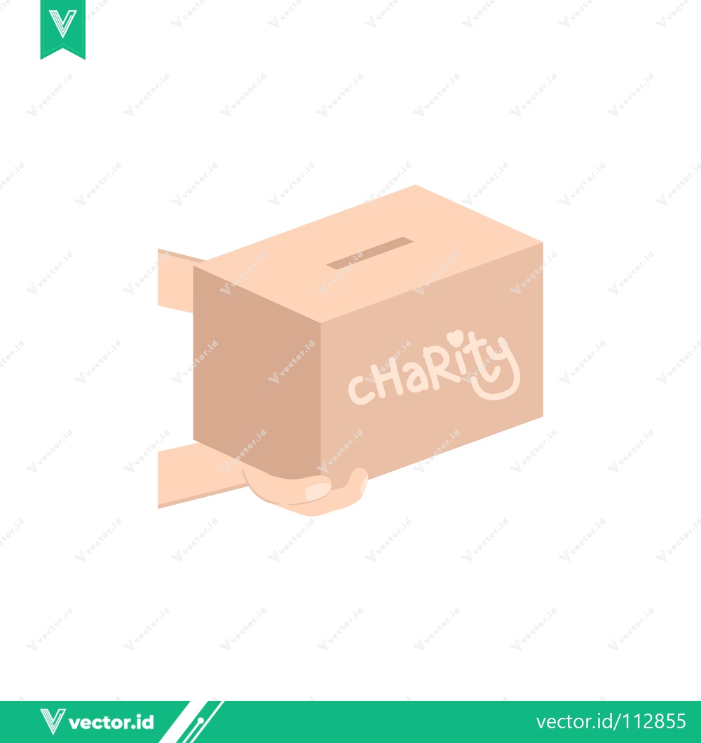 Premium Vector dari Donation Box with Charity Logo