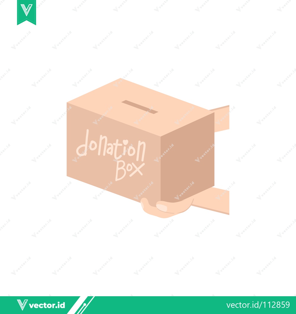 Premium Vector of Donation Box Held by Hands for Charity and Giving