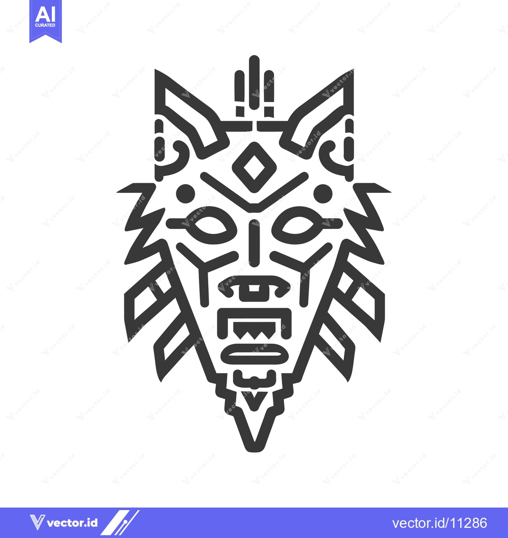 Premium Vector of Abstract Geometric Design of a Wolf's Face