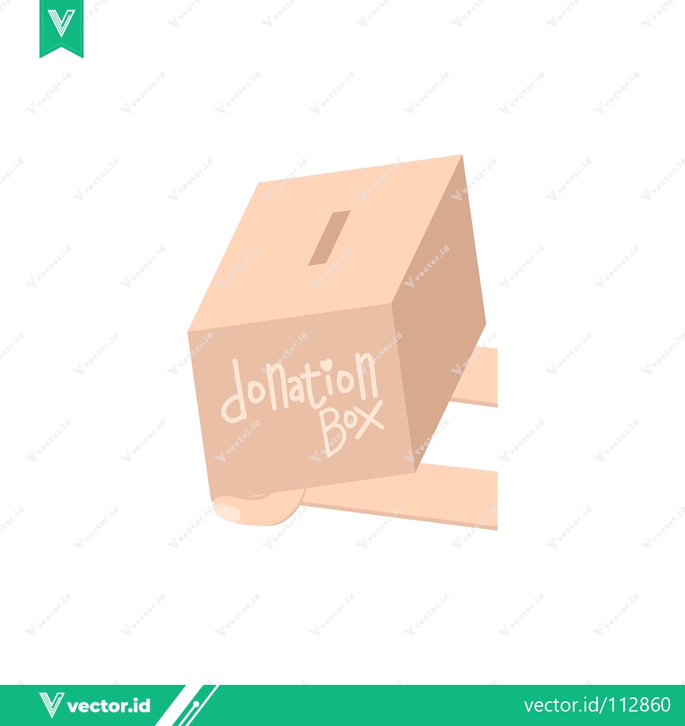 Premium Vector dari Simple Illustration of a Cardboard Donation Box with Slot