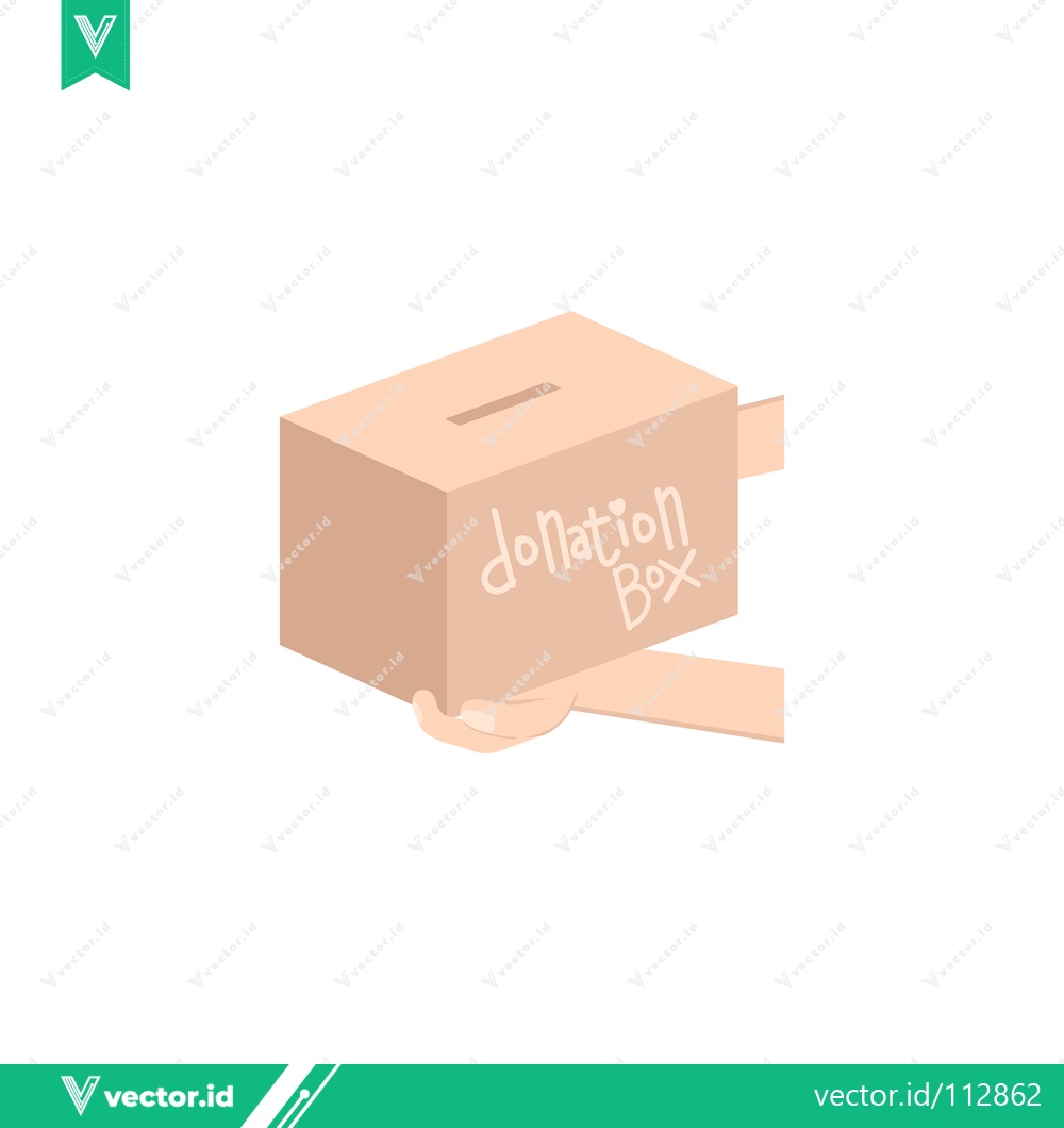 Premium Vector of Donation Box with Slot and Ribbon Isometric View