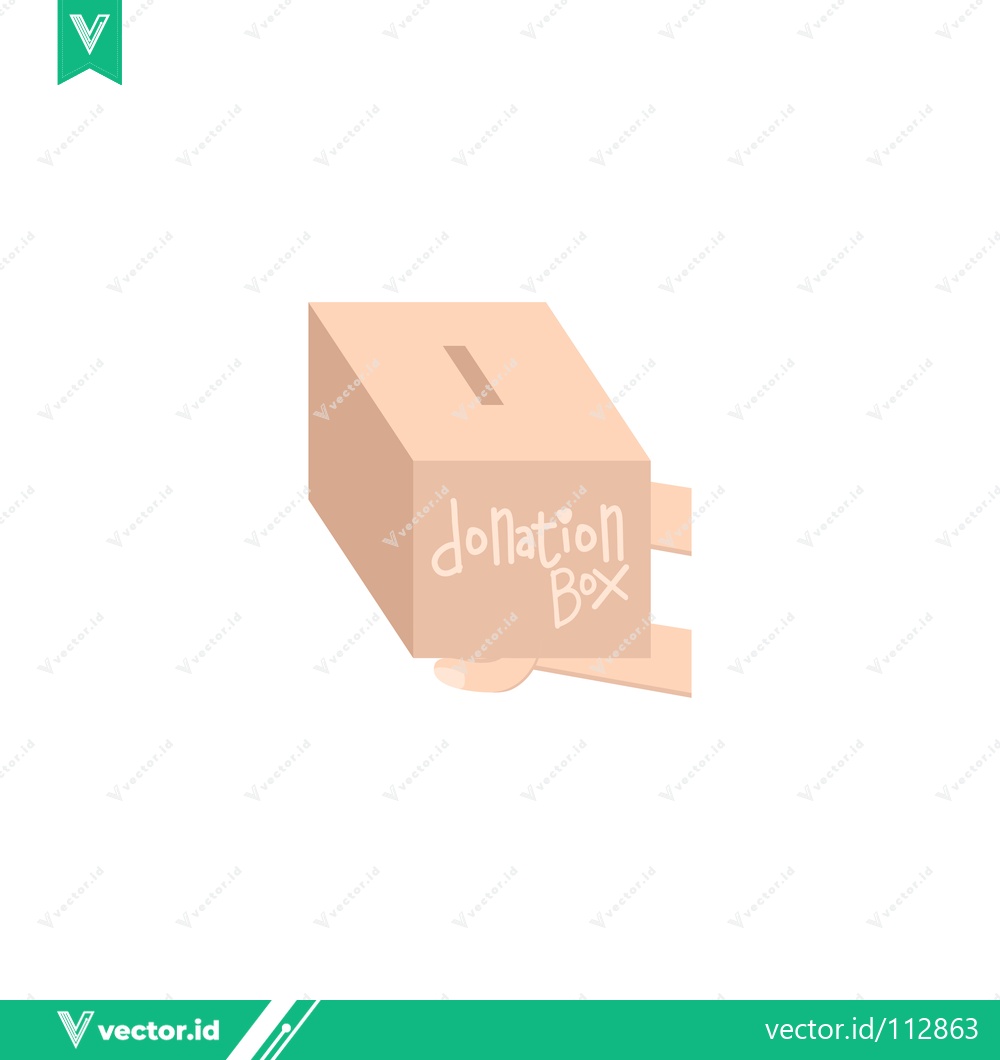 Premium Vector dari Simple Donation Box Illustration with Slot and Text