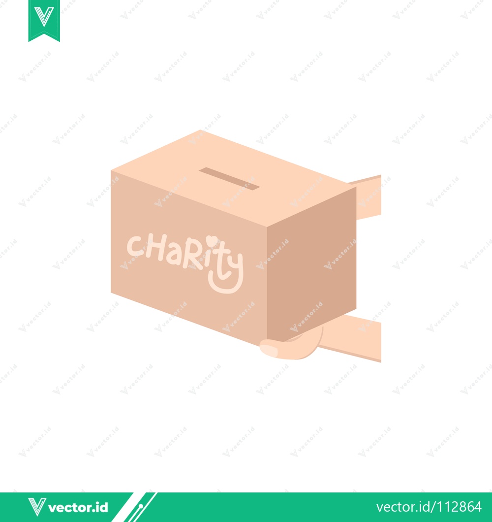Premium Vector of Charity Donation Box with Slot for Contributions