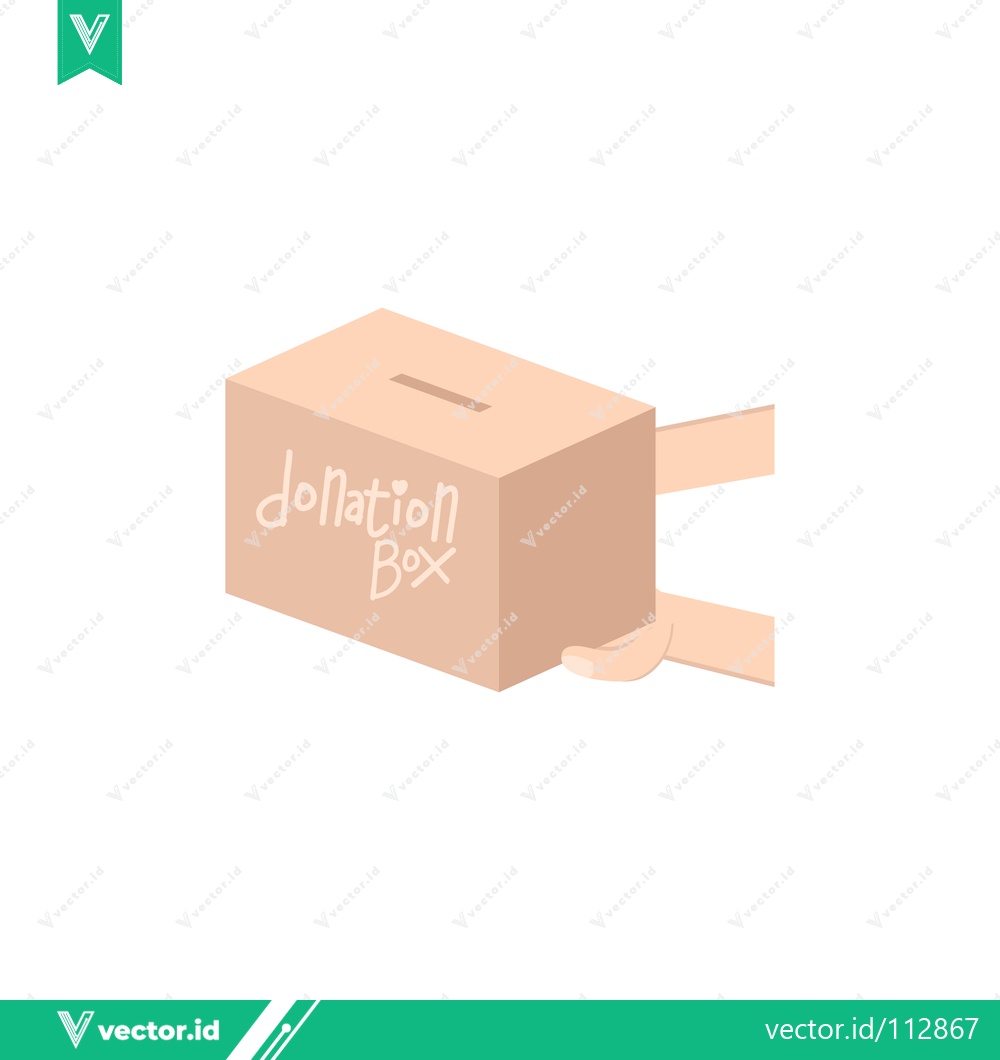 Premium Vector dari Cardboard Donation Box with Slot and Tapes