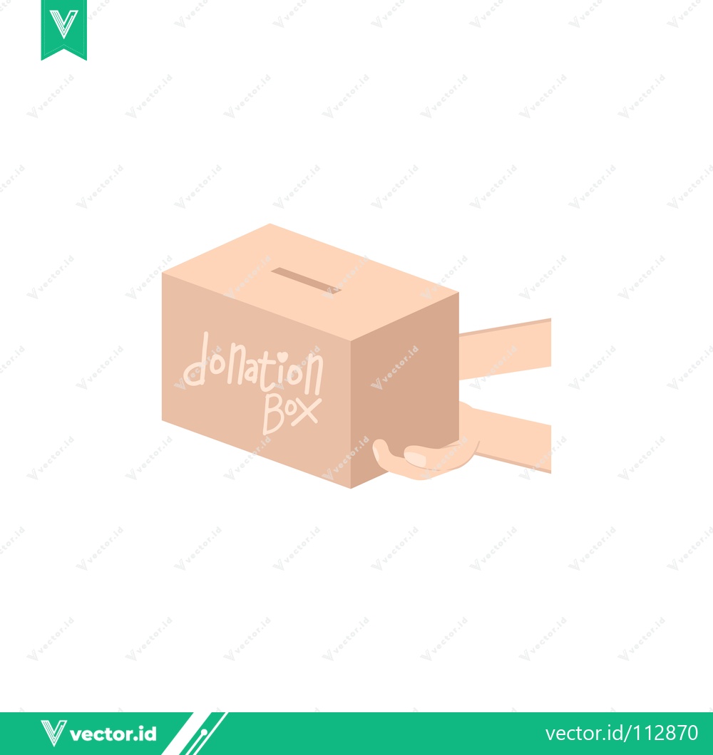 Premium Vector of Donation Box Held by Hands for Charitable Giving