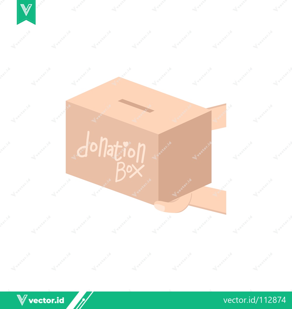 Premium Vector of Isometric Donation Box with Slot and Text