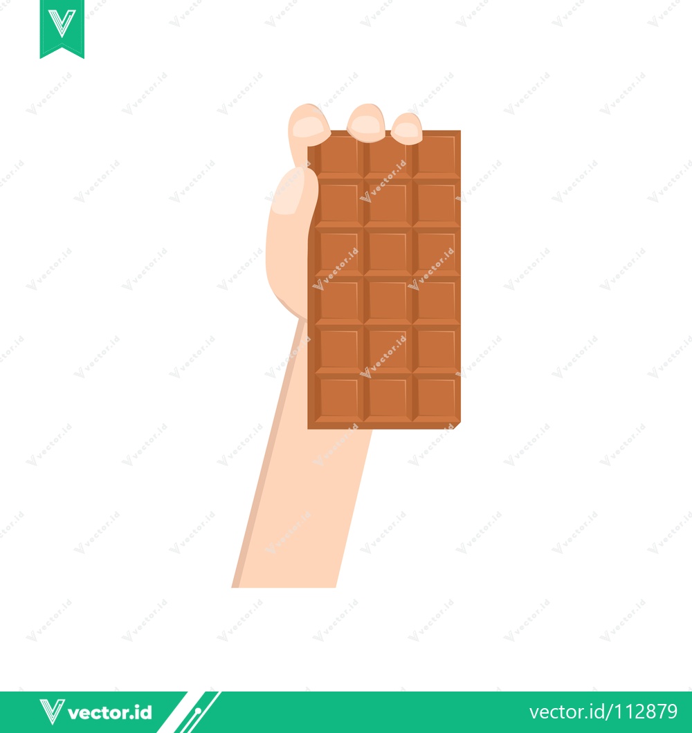 Premium Vector dari Hand Holding a Delicious Chocolate Bar