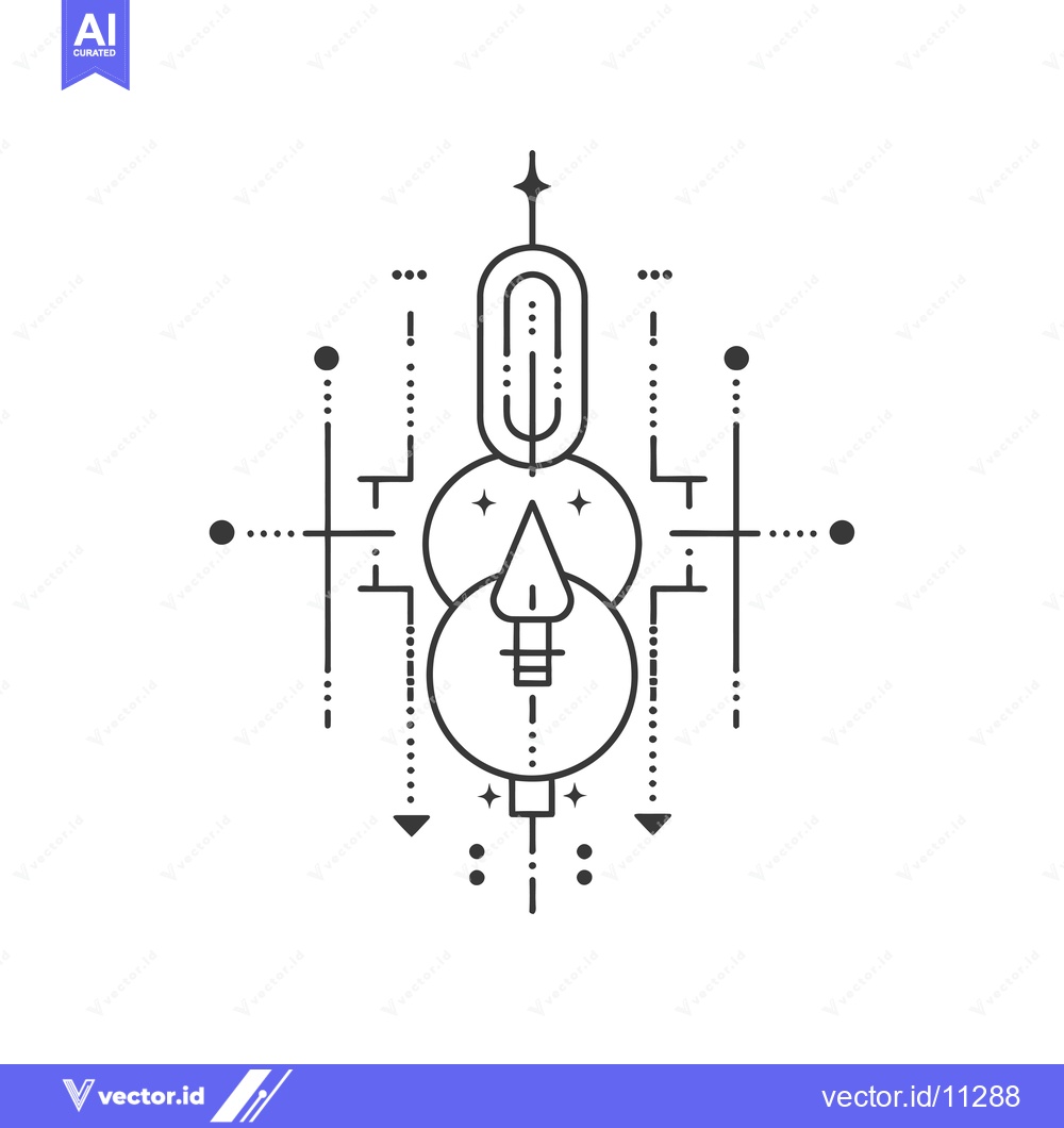 Premium Vector of Abstract Geometric Design with a Central Arrow and Circles