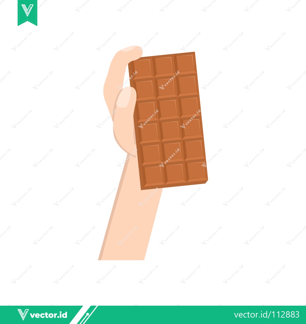 Premium Vector dari Hand Holding a Delicious Chocolate Bar